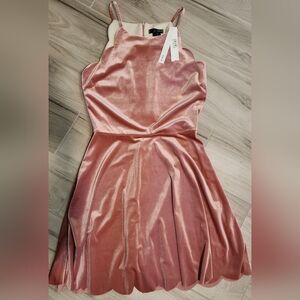 Aqua Blush Velvet Dress